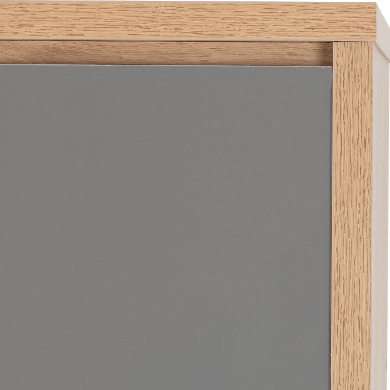 Seconique Seville 4 Door 2 Drawer Wardrobe Grey High Gloss/Light Oak Effect Veneer