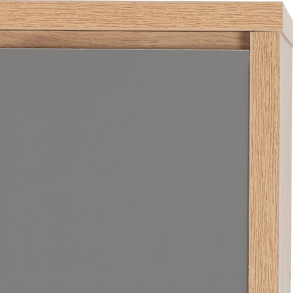 Seconique Seville 4 Door 2 Drawer Wardrobe Grey High Gloss/Light Oak Effect Veneer