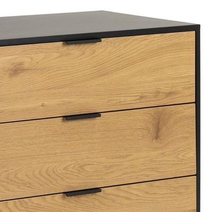 Furniture To Go Seaford Sideboard with 2 Doors and 3 Drawers in Black