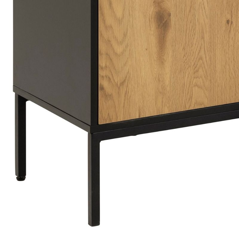 Furniture To Go Seaford Sideboard with 2 Doors and 3 Drawers in Black