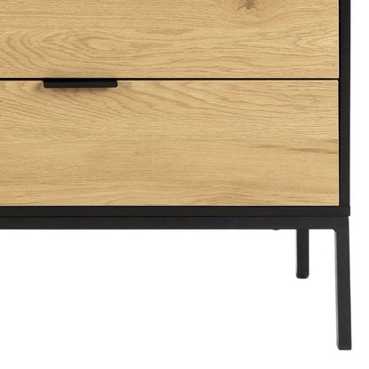 Furniture To Go Seaford Sideboard with 2 Doors and 3 Drawers in Black