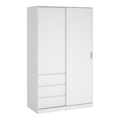 Furniture To Go Naia Wardrobe with 1 Sliding Door and 1 Door + 3 Drawers in White