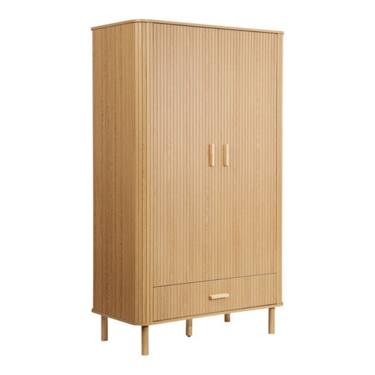 Birlea Axel 2 Door 1 Drawer Fluted Wardrobe Oak