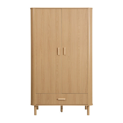 Birlea Axel 2 Door 1 Drawer Fluted Wardrobe Oak