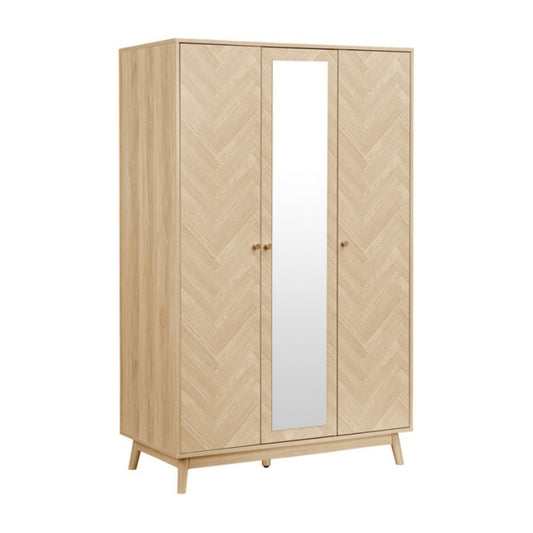 Birlea Herringford 3 Door Wardrobe with Mirror Oak
