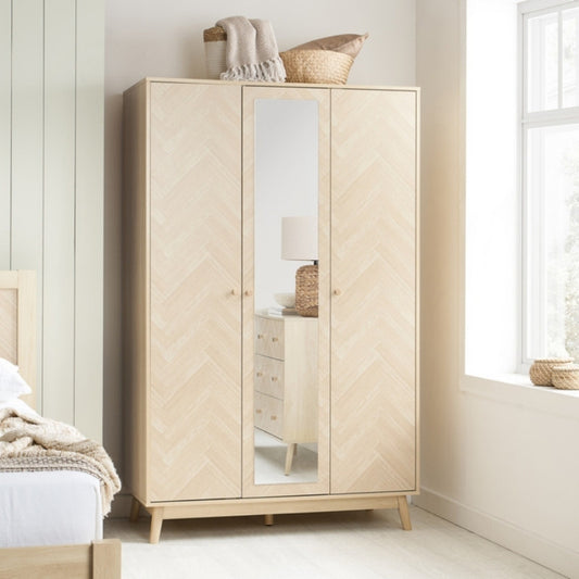 Birlea Herringford 3 Door Wardrobe with Mirror Oak