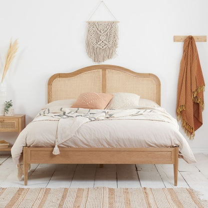 Birlea Leonie Super King Rattan Bed Oak