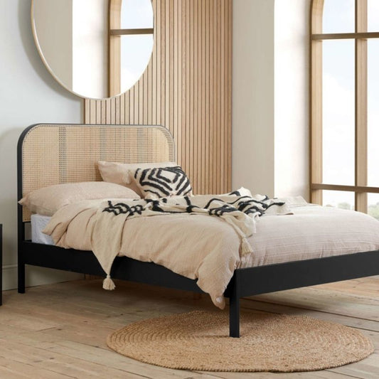 Birlea Margot King Rattan Bed Black