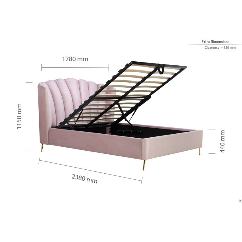 Birlea Lottie King Ottoman Bed Pink