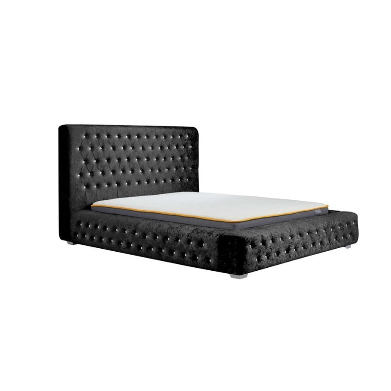 Birlea Grande Super King Bed Black Crushed Velvet