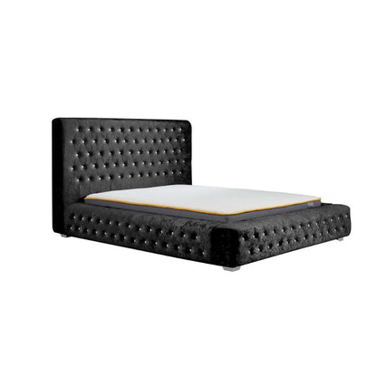 Birlea Grande Double Bed Black Crushed Velvet