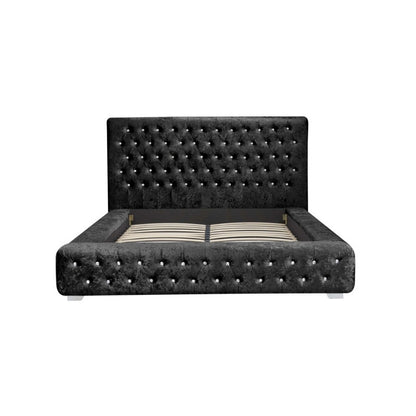 Birlea Grande King Bed Black Crushed Velvet