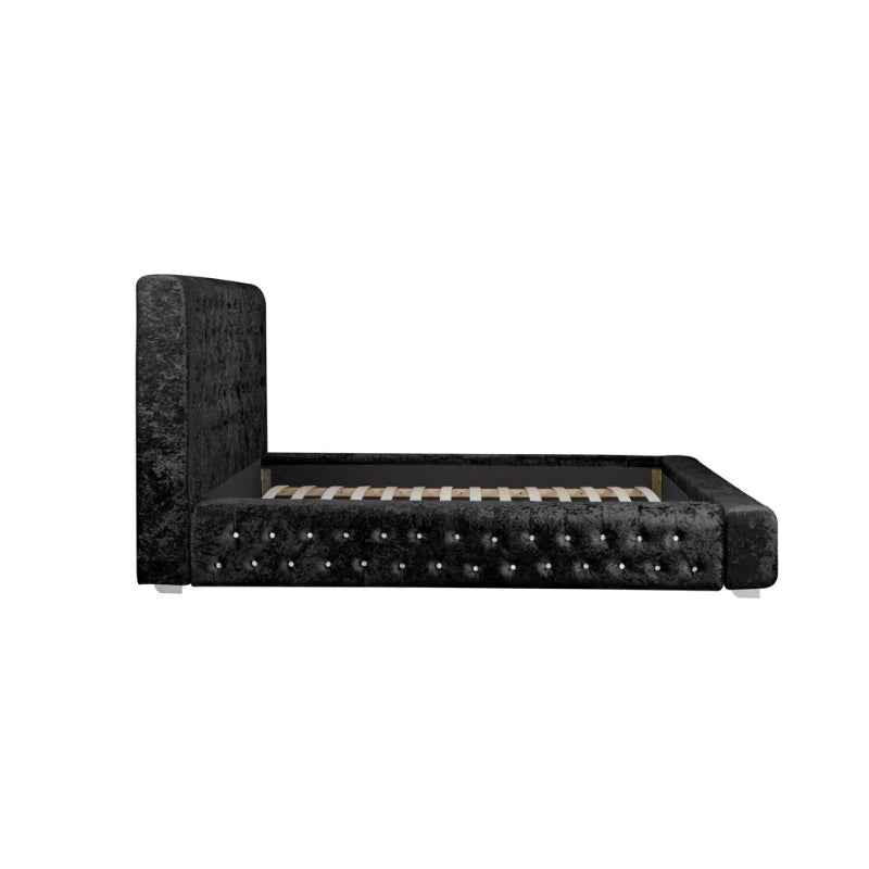 Birlea Grande Super King Bed Black Crushed Velvet