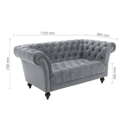 Birlea Chester 2 Seater Sofa Grey