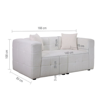 Birlea Milo 2 Seater Sofa White