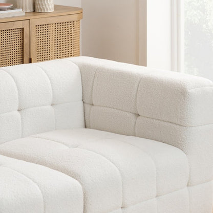 Birlea Milo 3 Seater Sofa with Footstool White