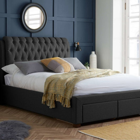 Birlea Valentino Double 2 Drawer Bed Charcoal