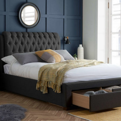 Birlea Valentino Double 2 Drawer Bed Charcoal