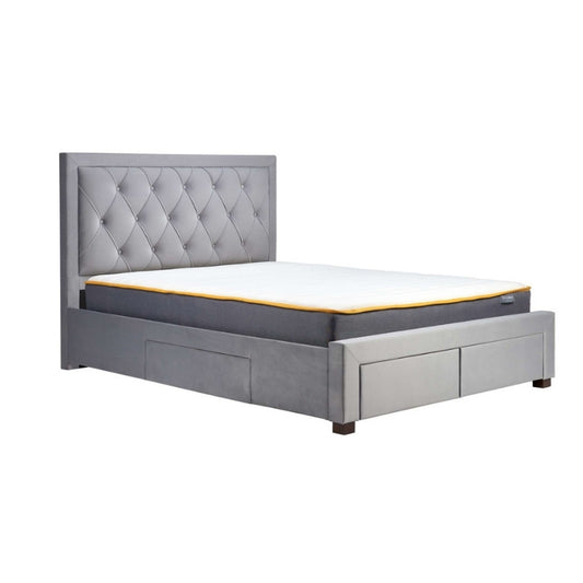 Birlea Woodbury King Bed Grey Velvet