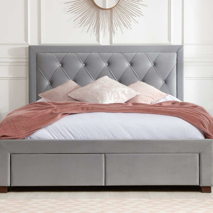 Birlea Woodbury King Bed Grey Velvet