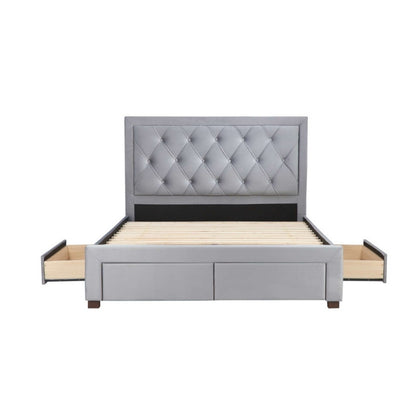 Birlea Woodbury King Bed Grey Velvet