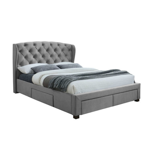 Birlea Hope Double Bed Grey Velvet
