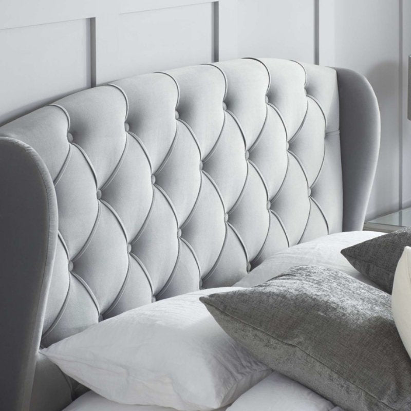 Birlea Hope Double Bed Grey Velvet