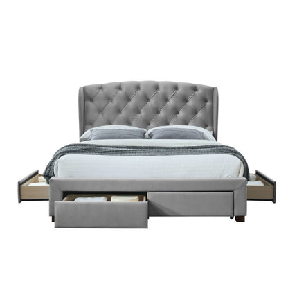 Birlea Hope Double Bed Grey Velvet