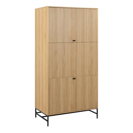 Furniture To Go Albany 4 Door Wardrobe Black & Oak