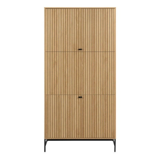 Furniture To Go Albany 4 Door Wardrobe Black & Oak
