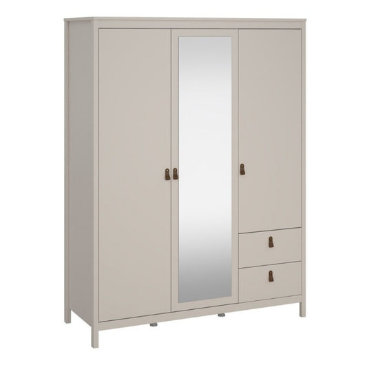Furniture To Go Barcelona 2 Doors 1 Mirror Door 2 Drawers Wardrobe Cashmere