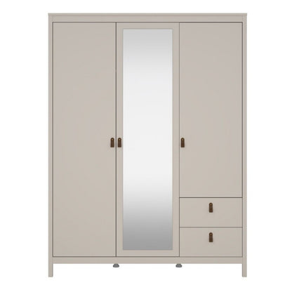 Furniture To Go Barcelona 2 Doors 1 Mirror Door 2 Drawers Wardrobe Cashmere