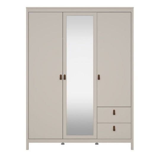 Furniture To Go Barcelona 2 Doors 1 Mirror Door 2 Drawers Wardrobe Cashmere