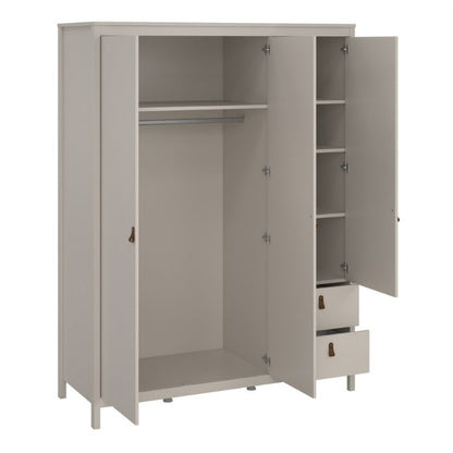 Furniture To Go Barcelona 2 Doors 1 Mirror Door 2 Drawers Wardrobe Cashmere