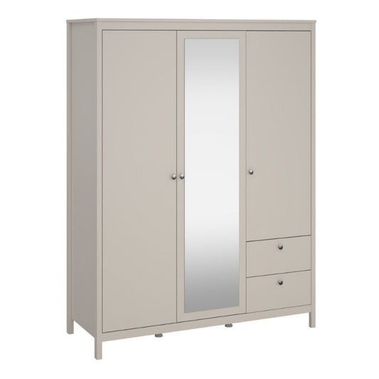 Furniture To Go Madrid 2 Doors 1 Mirror Door 2 Drawers Wardrobe Cashmere