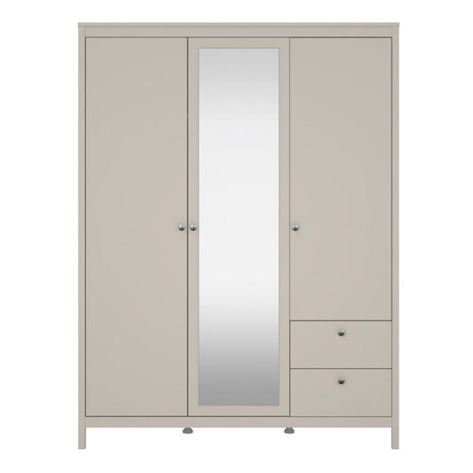 Furniture To Go Madrid 2 Doors 1 Mirror Door 2 Drawers Wardrobe Cashmere