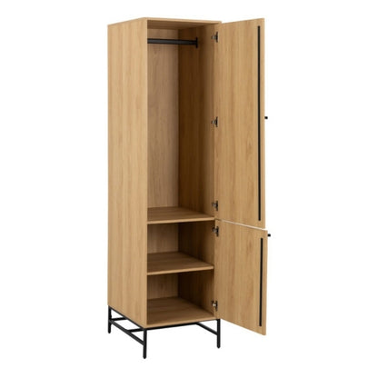 Furniture To Go Albany 2 Door Wardrobe Oak Black Legs