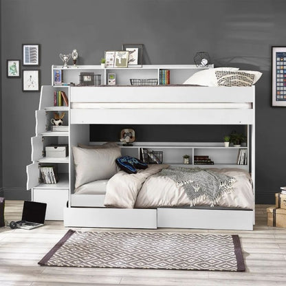 Julian Bowen Camelot Staircase Bunk Bed All White