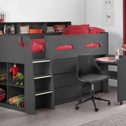 Julian Bowen Jupiter Midsleeper Bed Anthracite