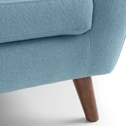 Julian Bowen Monza 2 Seater Compact Retro Sofa Blue Linen