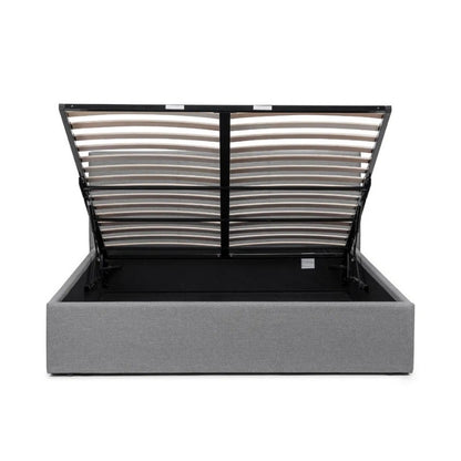 Julian Bowen Rialto Lift-Up Storage Double Bed Light Grey Linen