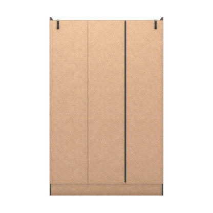 Seconique Nevada 3 Door 2 Drawer Mirrored Wardrobe Black Wood Grain