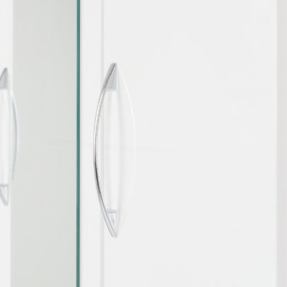 Seconique Nevada 3 Door 2 Drawer Mirrored Wardrobe White Gloss