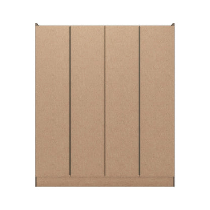 Seconique Nevada 4 Door 2 Drawer Mirrored Wardrobe Rustic Oak Effect