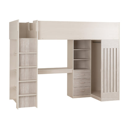 Seconique Jupiter High Sleeper Bed White & Grey