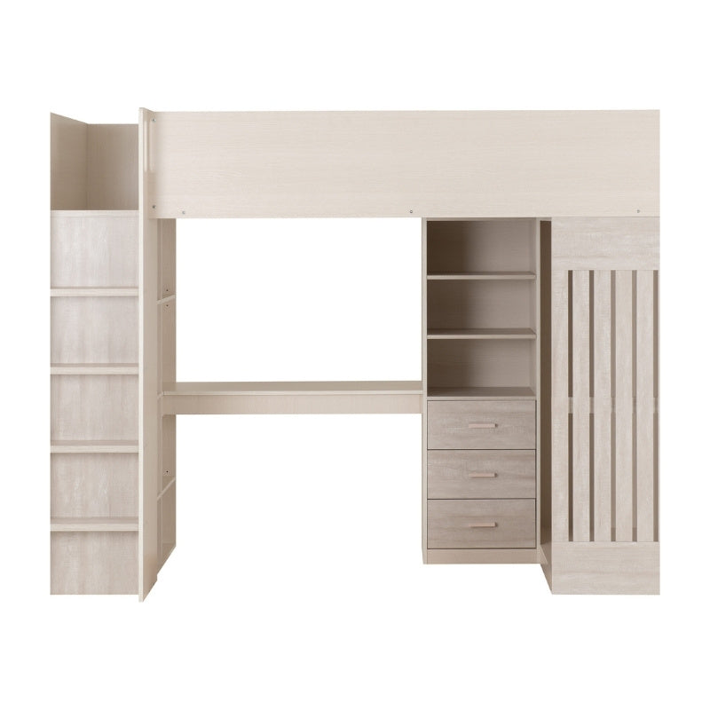 Seconique Jupiter High Sleeper Bed White & Grey