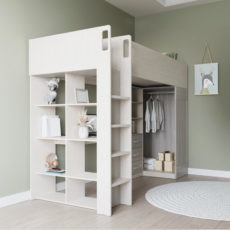Seconique Jupiter High Sleeper Bed White & Grey