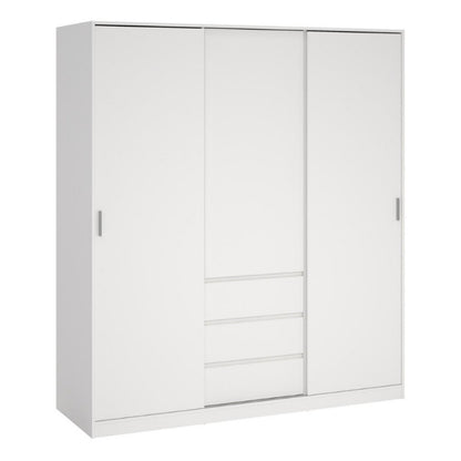 Furniture To Go Naia 2 Sliding Doors 1 Door 3 Drawers Wardrobe White