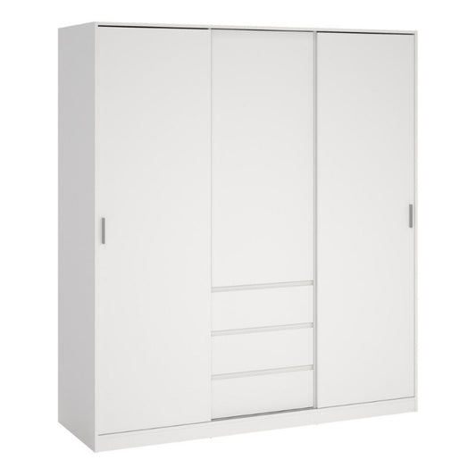 Furniture To Go Naia 2 Sliding Doors 1 Door 3 Drawers Wardrobe White