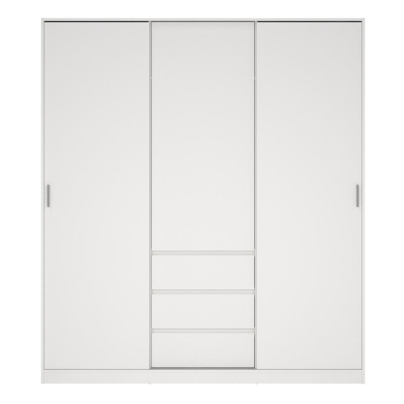 Furniture To Go Naia 2 Sliding Doors 1 Door 3 Drawers Wardrobe White